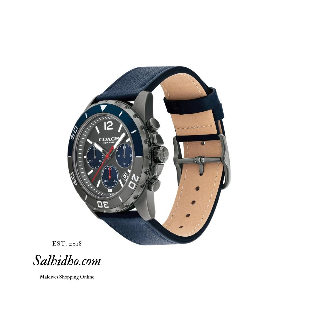 14602558 - Coach Kent Grey Dial Blue Leather Strap Watch for Men