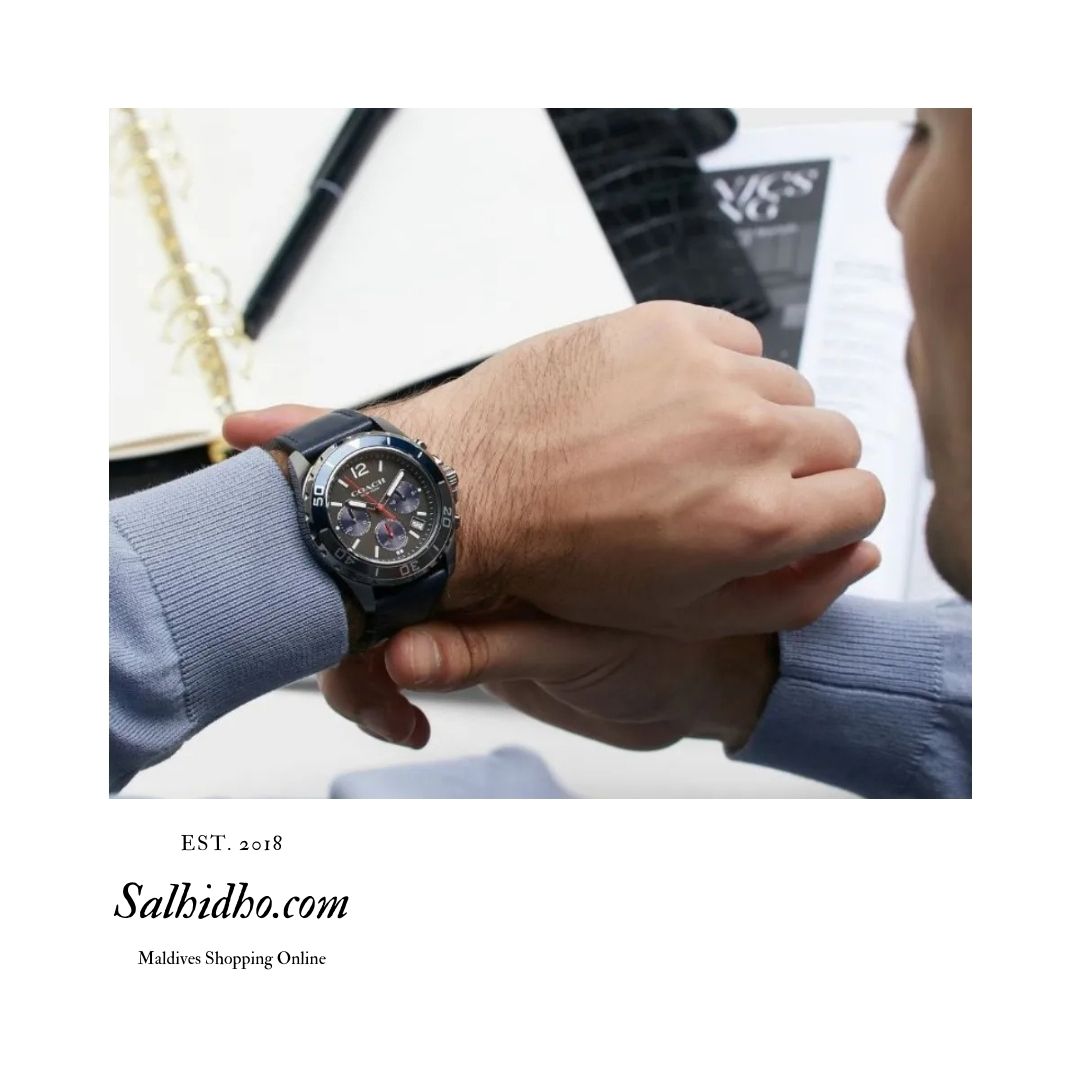 14602558 - Coach Kent Grey Dial Blue Leather Strap Watch for Men