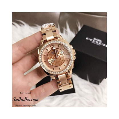 14501701 - Coach Women's Boyfriend Mini Rose Gold Tone Bracelet Watch